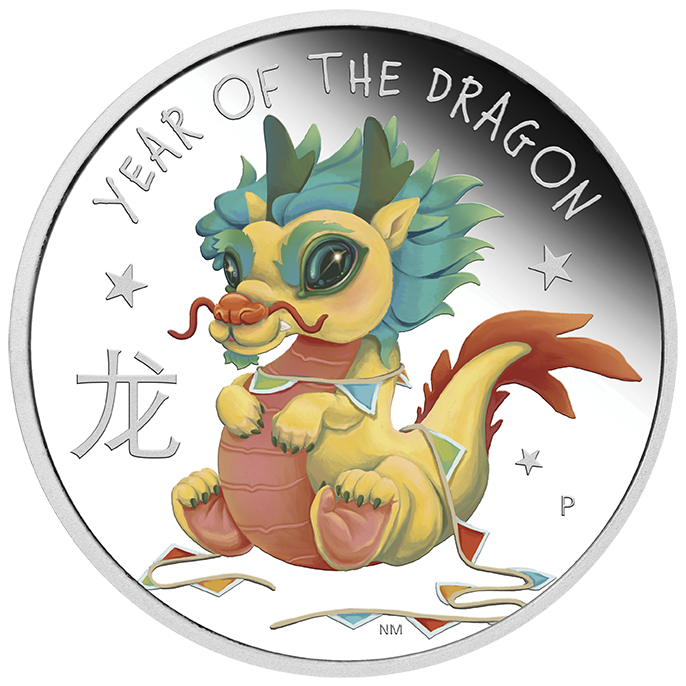 2024 Baby Dragon 1/2oz Silver Coloured Proof Coin Australian