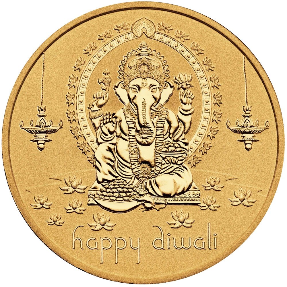 2023 Diwali 1oz Silver Gilded Medallion Perth Mint Australian