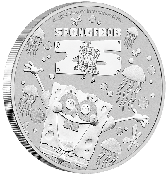 2024 SpongeBob SquarePants 1oz Silver Coin In Card