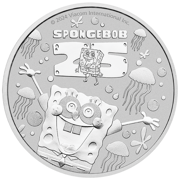 2024 SpongeBob SquarePants 1oz Silver Coin In Card