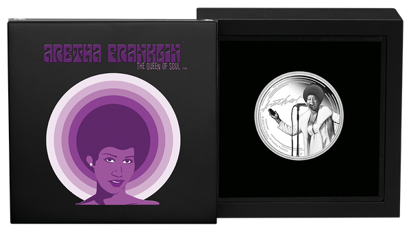 2024 Aretha Franklin 1oz Silver Proof Coloured Coin