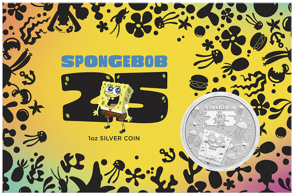 2024 SpongeBob SquarePants 1oz Silver Coin In Card