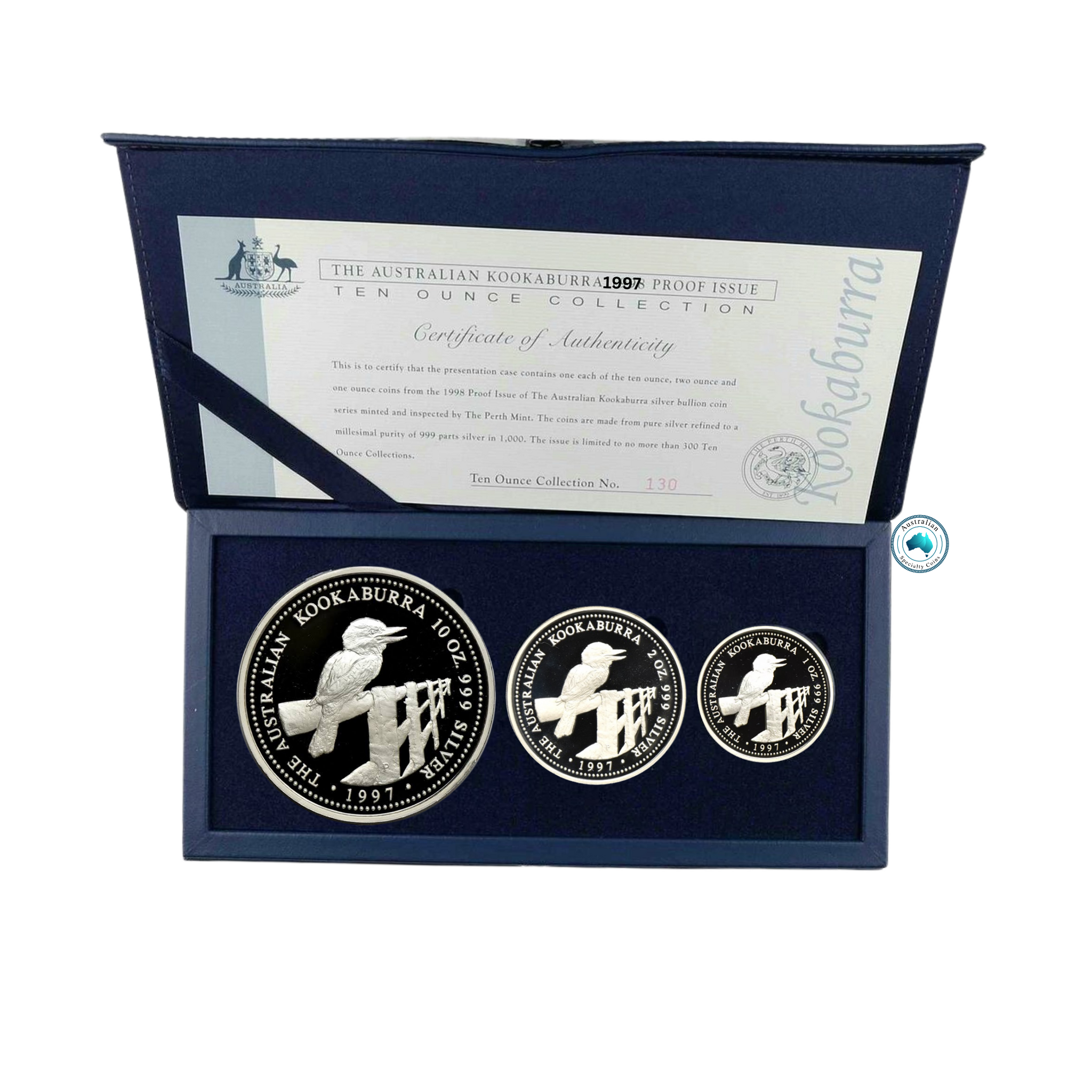 1997 Australian Kookaburra 3 Coin Silver Proof Set