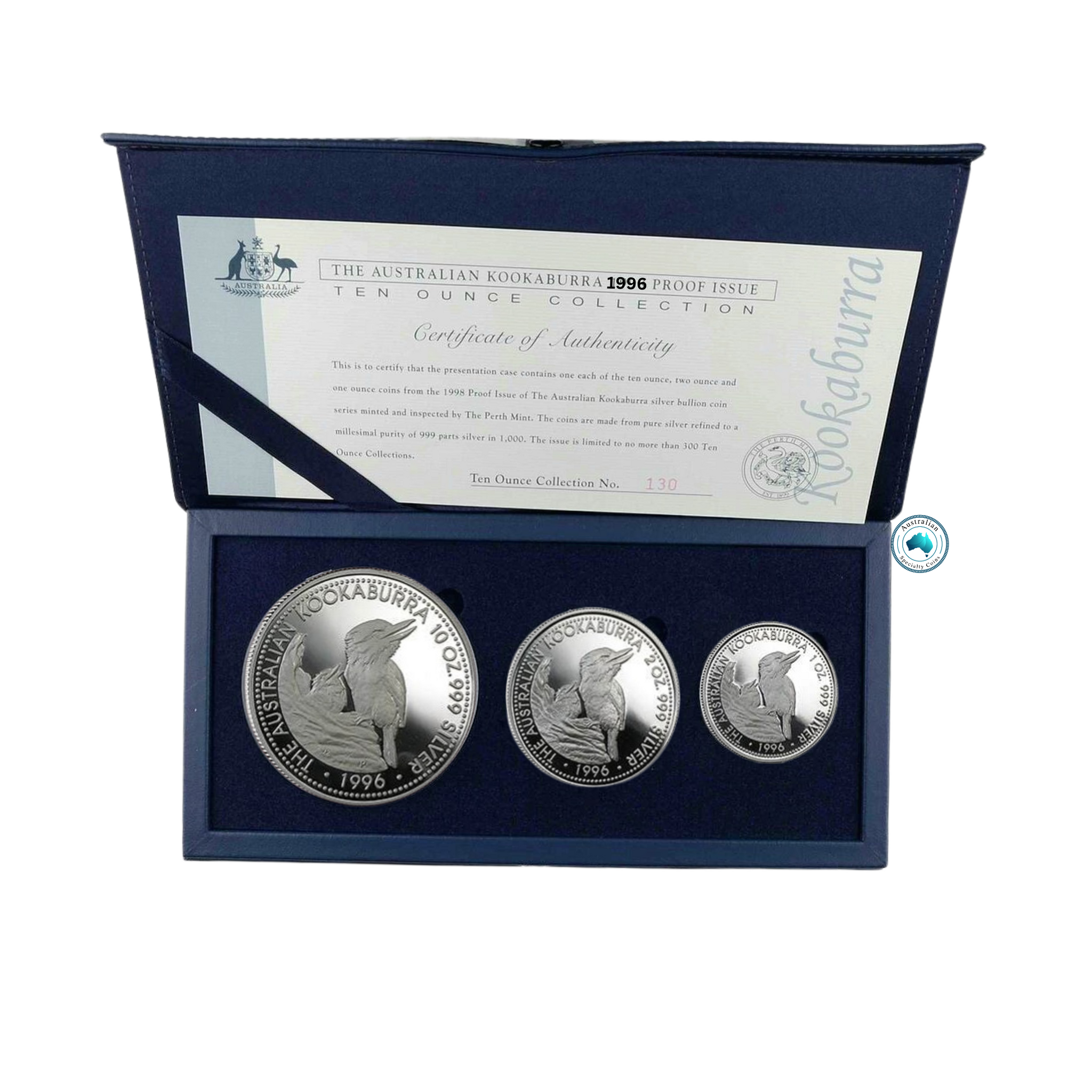 1996 Australian Kookaburra 3 Coin Silver Proof Set