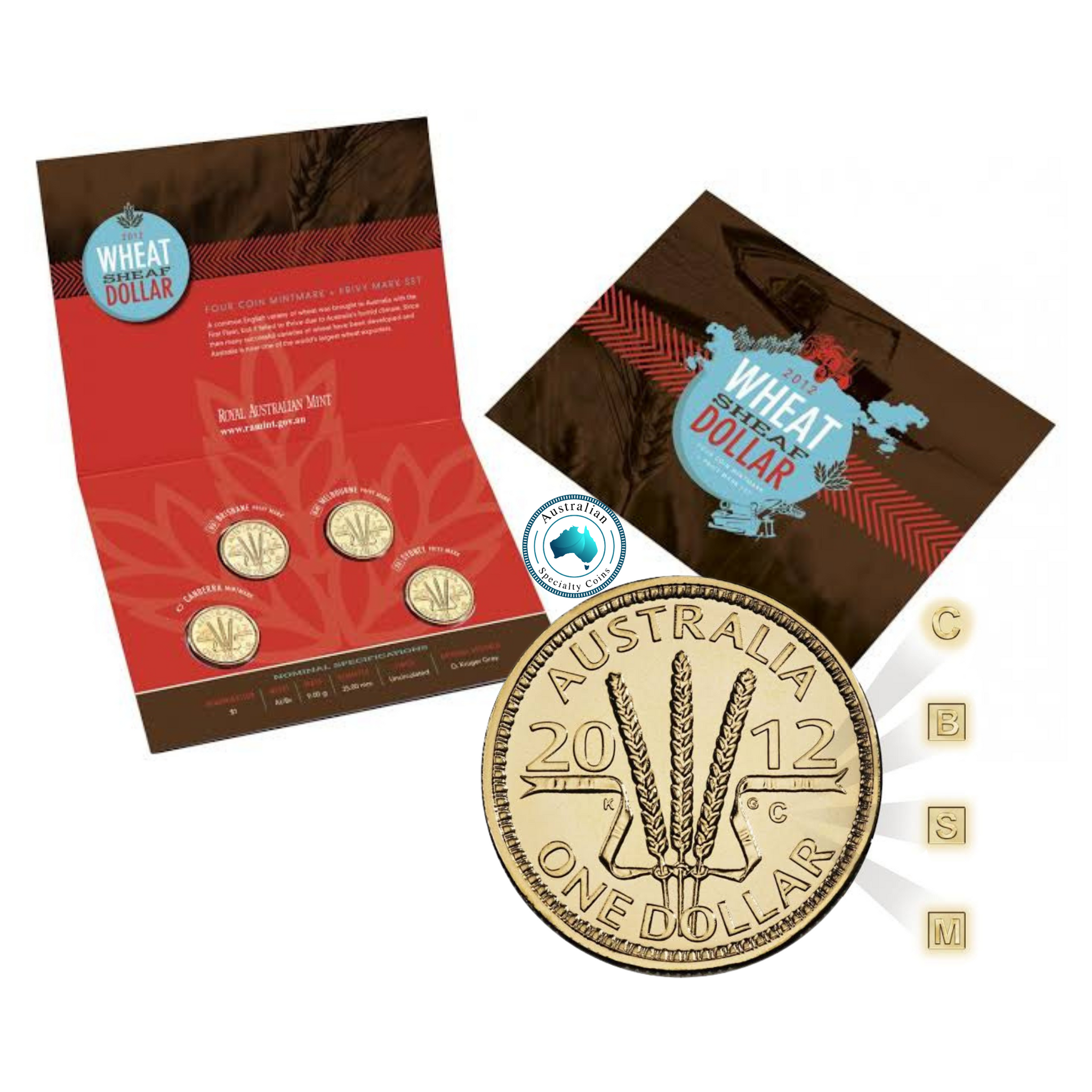 2012 Wheat Sheaf Dollar Four-Coin Mintmark & Privy Mark Coin Set