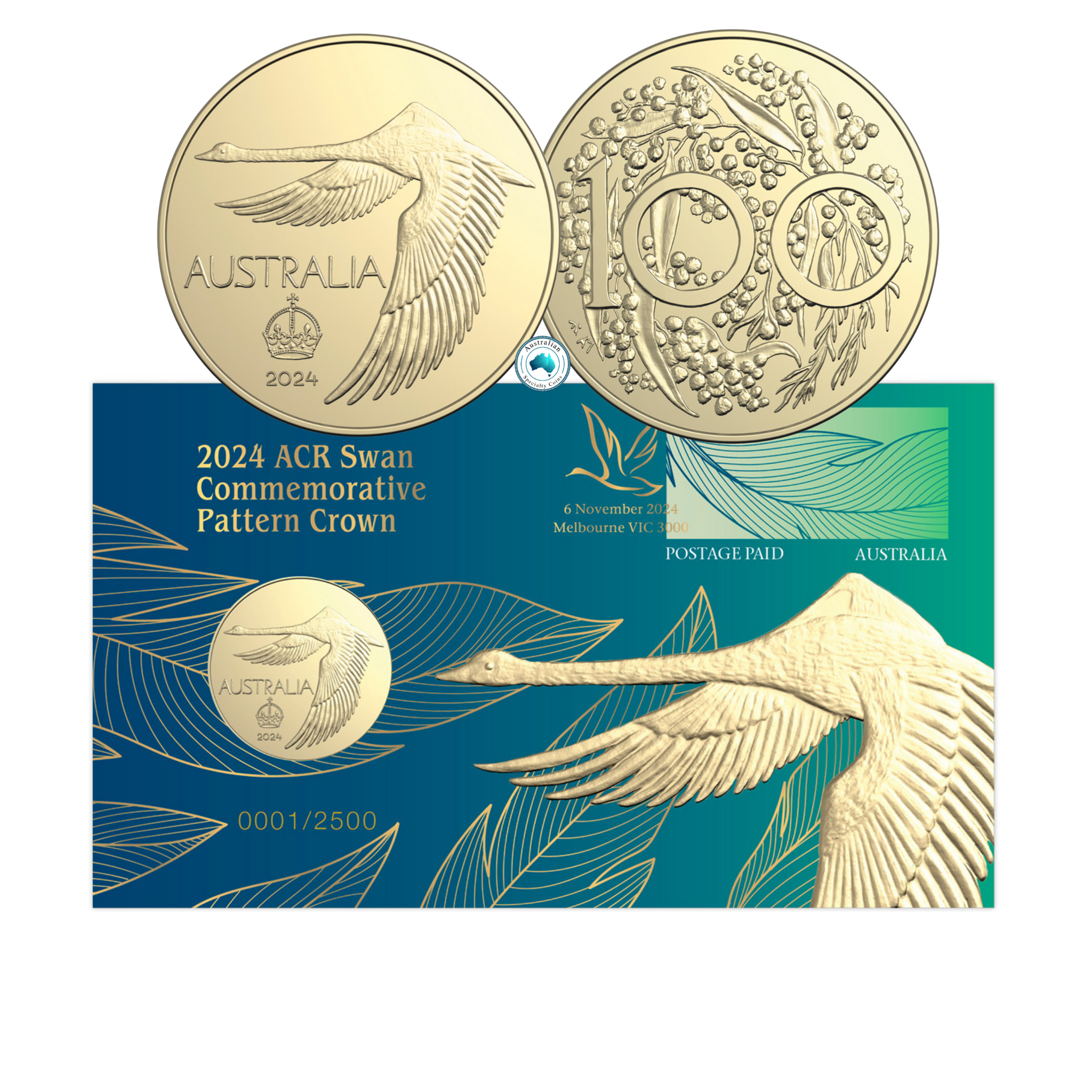 2024 ACR Swan Dollar Commemorative Pattern Crown PNC