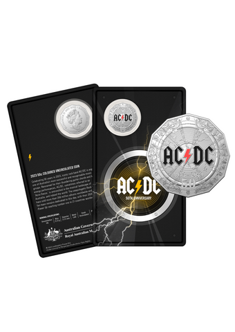 2023 AC/DC 50th Anniversary 50c Carded Coin