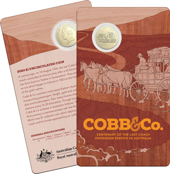 2024 Cobb & Co 'Centenary of the Last Passenger Service' $1 Uncirculated Coin