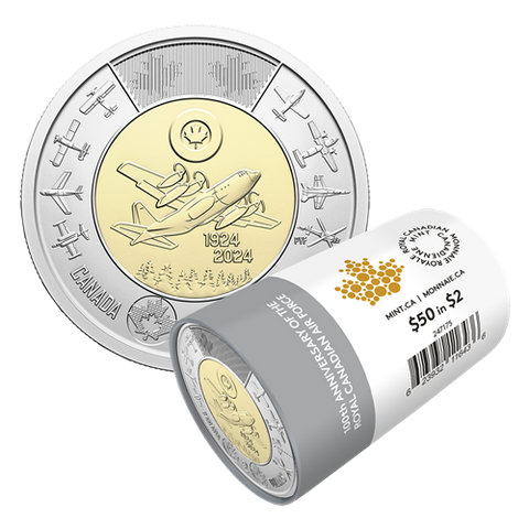 2024 Royal Canadian Airforce 100th Anniversary $2 Non-Colourised Special Wrap Roll