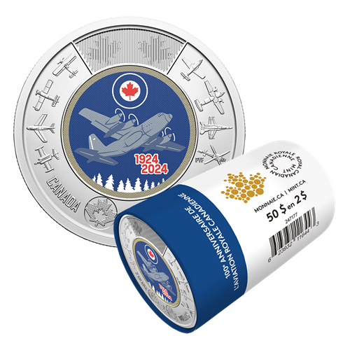 2024 Royal Canadian Airforce 100th Anniversary $2 Colourised Special Wrap Roll