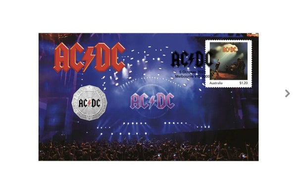 2023 AC/DC 50th Anniversary Australian 50c Coloured Coin PNC