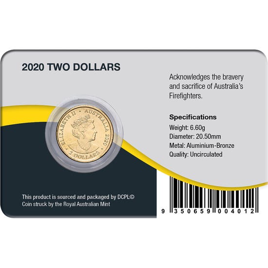 2020 Firefighters $2 Aluminium-Bronze Coin Pack (New Design Card)