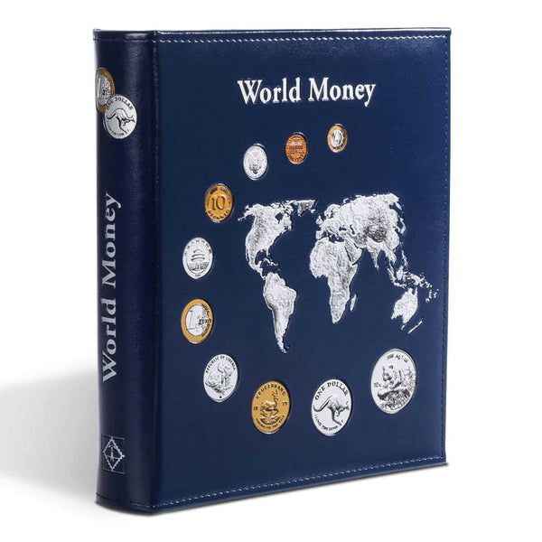 Lighthouse OPTIMA Coin Album, “World Money” with Assorted OPTIMA Coin Pages - Blue