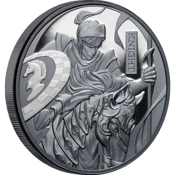 2024 Chess Knight $1 1oz Silver Black Proof Coin