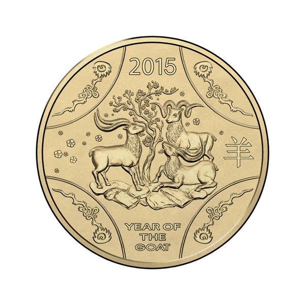 2015 Lunar Year of the Goat $1 AlBr Uncirculated Coin on Card