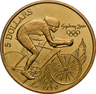 2000 (1998) Sydney Olympics 'Cyclist' $5 Coin PCGS Grade MS69 ...