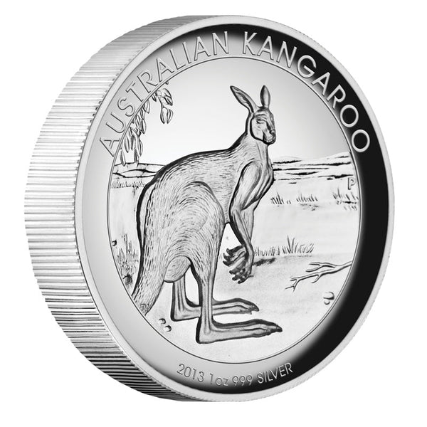 2013 Australia Kangaroo at Sunset 1oz Silver Proof High Relief Coin