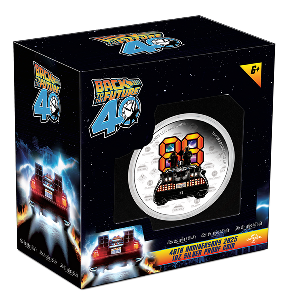 2025 BACK TO THE FUTURE 40th Anniversary 1oz Silver
Proof Coin