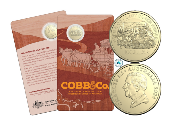 2024 Cobb & Co 'Centenary of the Last Passenger Service' $1 Uncirculated Coin