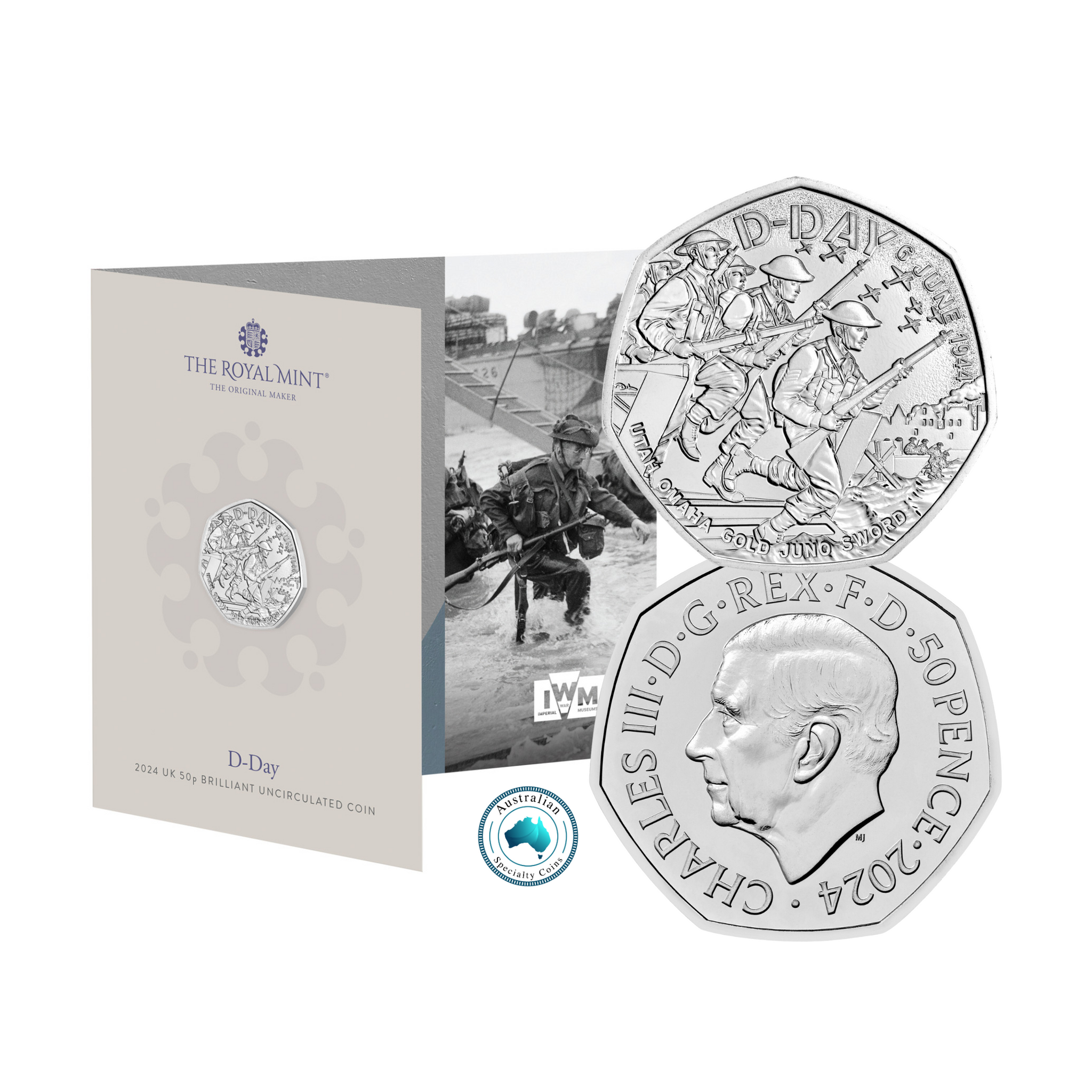 2024 D-Day 80th Anniversary 50p Brilliant Uncirculated Coin