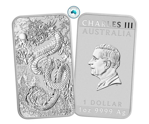 2024 Dragon 1oz Silver Bullion Rectangular Coin