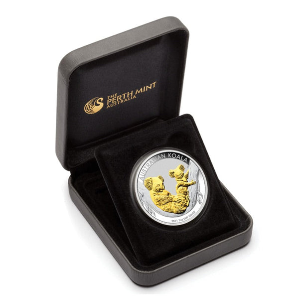 2011 Australian Koala 1oz Gilded Silver Coin