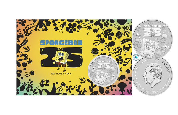 2024 SpongeBob SquarePants 1oz Silver Coin In Card