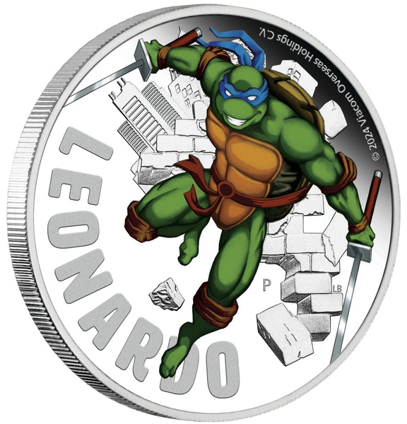 2024 Teenage Mutant Ninja Turtles 'Leonardo' 1oz Coloured Silver Proof Coin