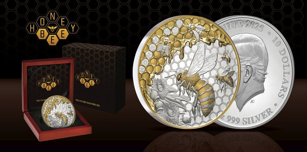 2025 Honey Bee $10 Gold-Plated 5oz Silver Proof Coin