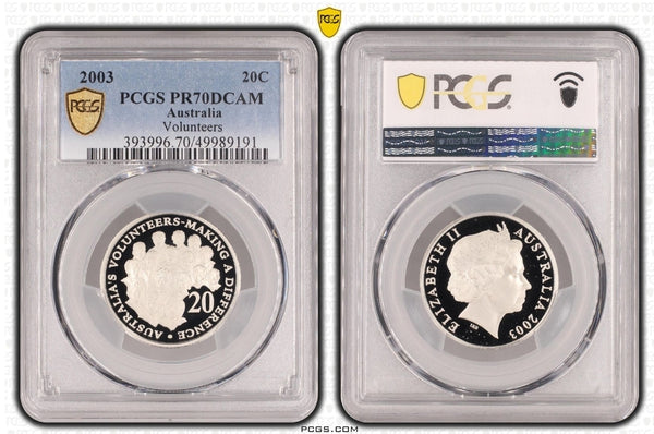 2003 Volunteers 20c Proof PR70DCAM (Top Pop)