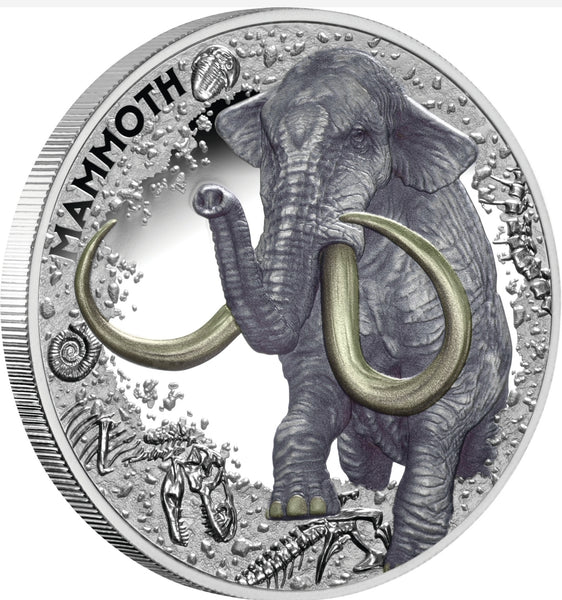 2025 Mammoth $1 1oz Silver Coloured Proof Coin