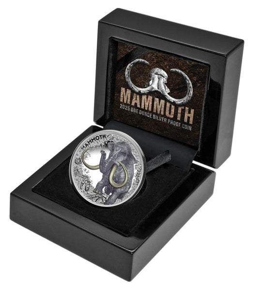 2025 Mammoth $1 1oz Silver Coloured Proof Coin