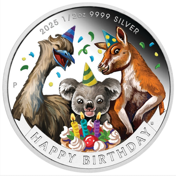 2025 Happy Birthday Silver 1/2oz Proof Coloured Coin