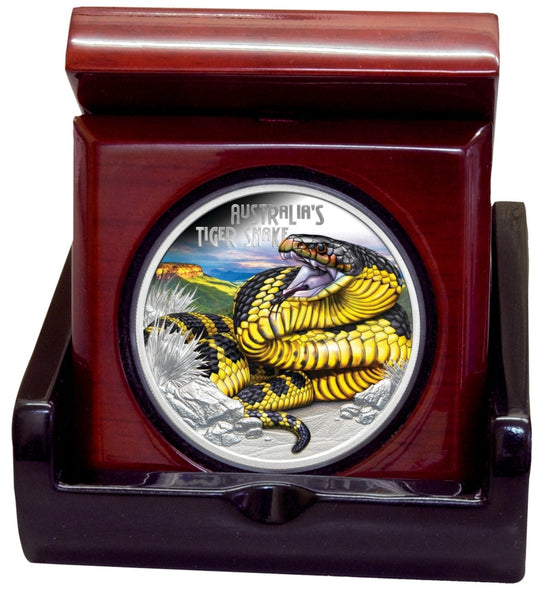 2025 Deadly & Dangerous Tiger Snake 1oz Silver Proof Coin