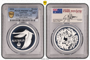 2024 Swan 'Pattern Dollar' 60th Anniversary Silver Proof Medal - First Strike - PR69DCAM