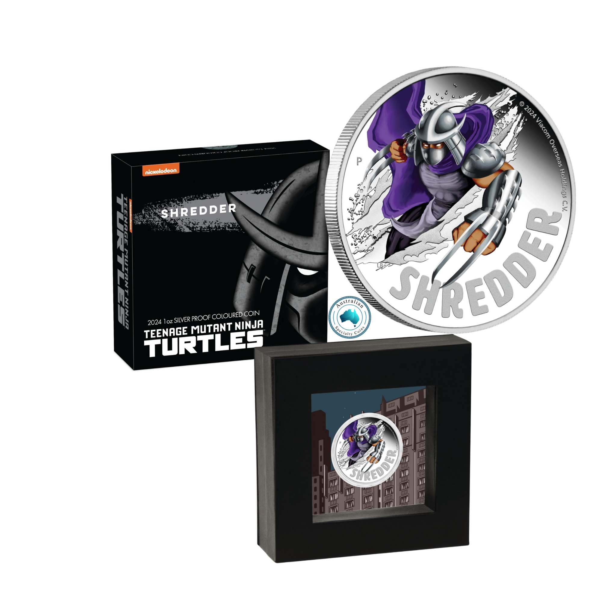 2024 Teenage Mutant Ninja Turtles 'Shredder' 1oz Coloured Silver Proof Coin