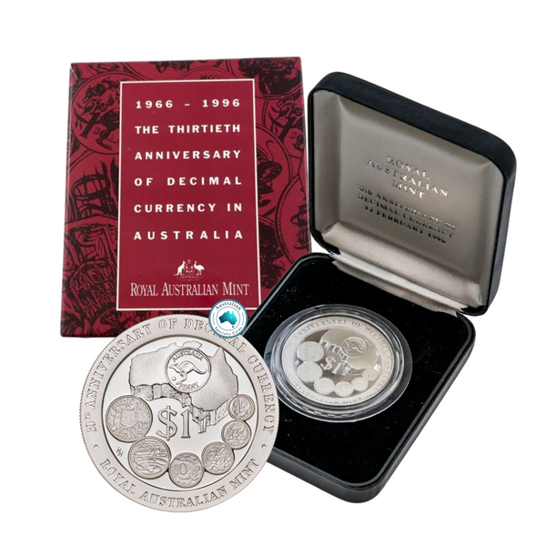 1996 Decimal Currency 30th Anniversary 1oz Silver Proof