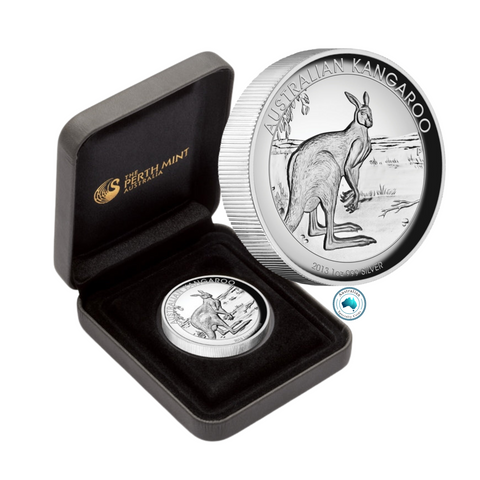 2013 Australia Kangaroo at Sunset 1oz Silver Proof High Relief Coin