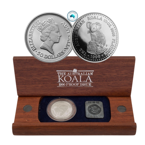 1998 Australian Koala 1/2oz Platinum Proof Issue Coin in Wooden Box