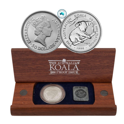 1996 Australian Koala 1/2oz Platinum Proof Issue Coin in Wooden Box