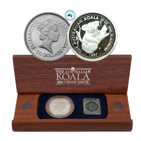 1997 Australian Koala 1/2oz Platinum Proof Issue Coin in Wooden Box