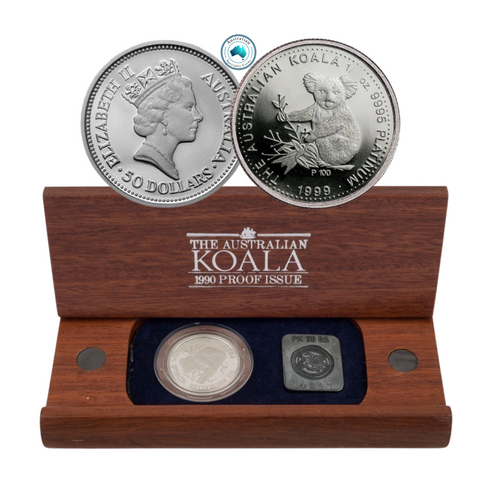 1999 Australian Koala 1/2oz Platinum Proof Issue Coin in Wooden Box