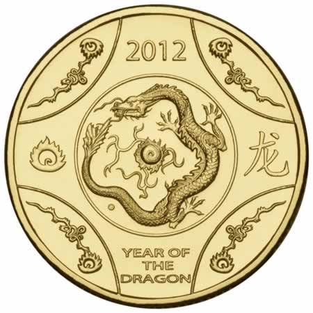 2012 Lunar Year of the Dragon $1 AlBr Uncirculated Coin on Card