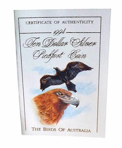 1994 Birds of Australia 'Wedge-Tailed Eagle' $10 Silver Piedfort