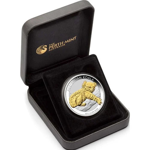 2012 Australian Koala 1oz Gilded Silver Coin