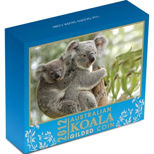 2012 Australian Koala 1oz Gilded Silver Coin