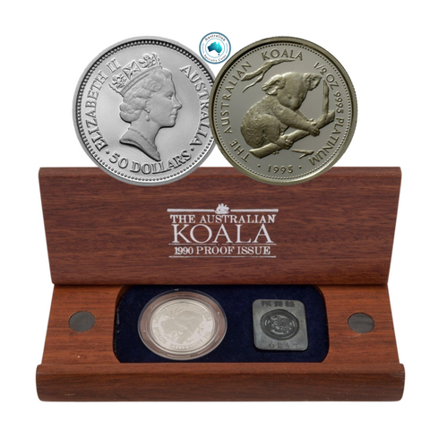 1995 Australian Koala 1/2oz Platinum Proof Issue Coin in Wooden Box