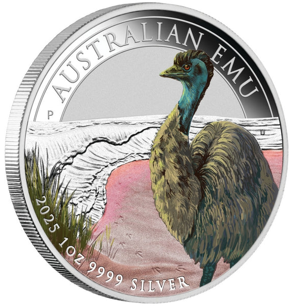 2025 Australian Emu 1oz Silver Coloured Coin