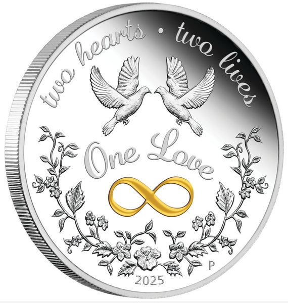 2025 One Love Silver 1oz Proof Gilded Coin