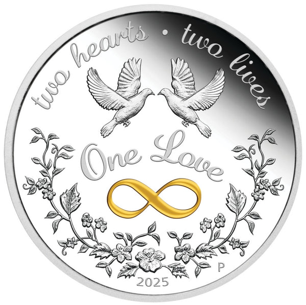 2025 One Love Silver 1oz Proof Gilded Coin